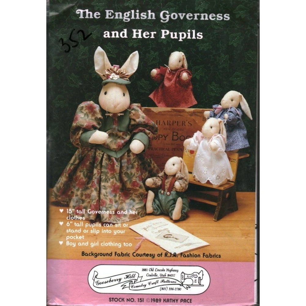 Gooseberry Hill 151 The English Governess and Her Pupils Rabbit Sewing Pattern
